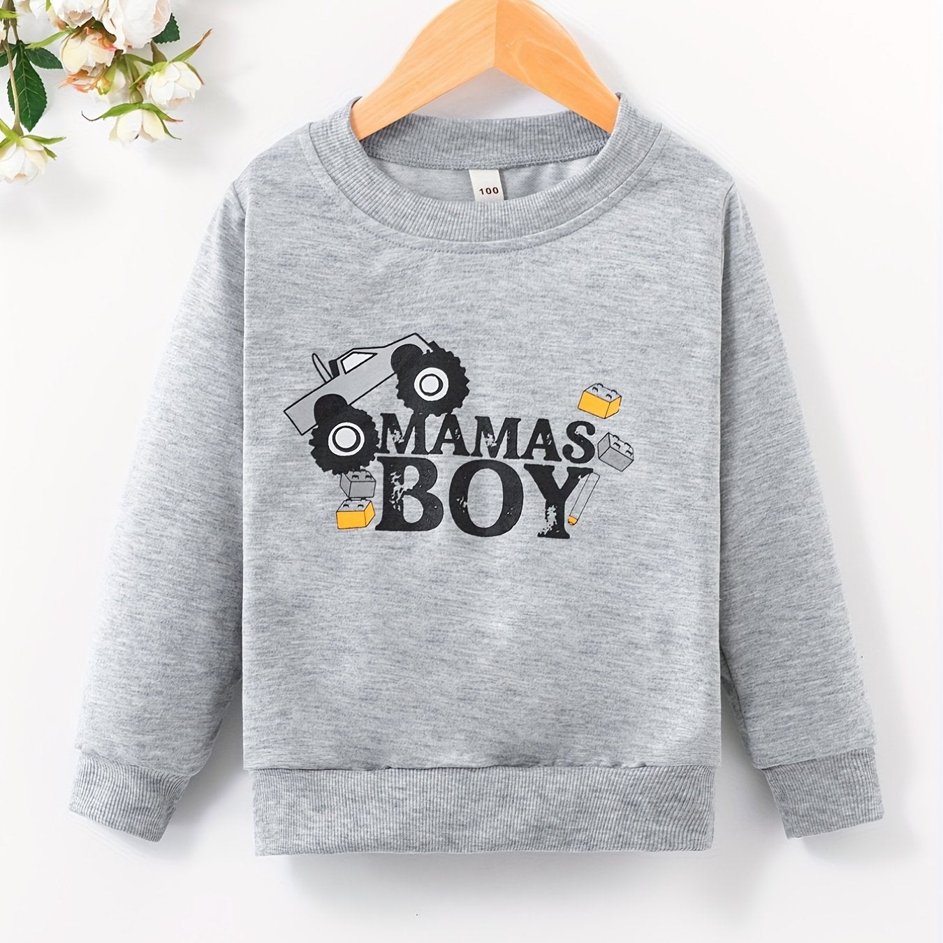 Boy's Mams Boy Print Sweatshirt Casual Slightly Stretch Breathable Sweatshirt