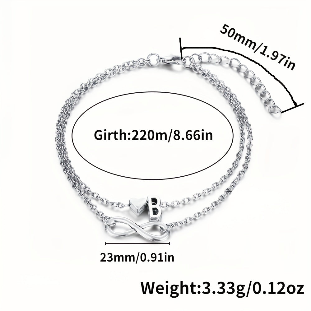 Letter Heart Beach Anklet Foot Jewelry