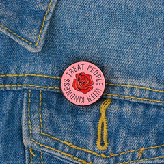 Kindness Brooch Red Pink Round