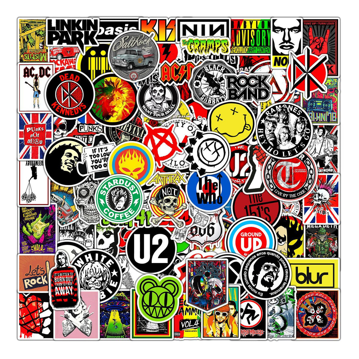 100Pcs Music Themed Waterproof Stickers for Adults & Teens
