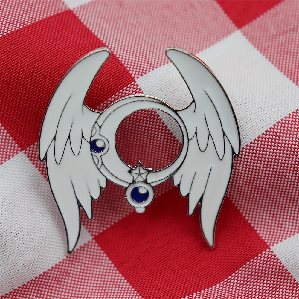 Enamel Star Moon Feather Brooch Men's Fashion Jewelry