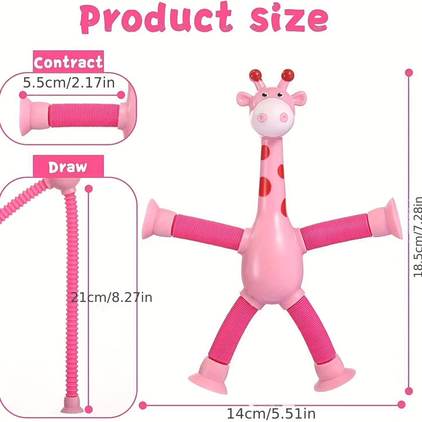 Telescopic Giraffe Suction Cup Doll Toy