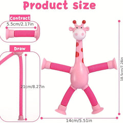 Telescopic Giraffe Suction Cup Doll Toy