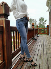  Button Fly Stretch Skinny Jeans