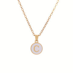 Golden Initial Letter Necklace Valentines Gift Men Jewelry