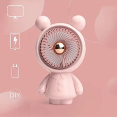 Summer Mini Strong Power Fan Durable Cartoon Handheld Small Fan