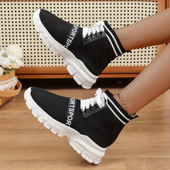 Women's Letter Pattern Woven Running Shoes
