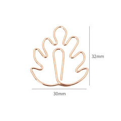 30 Monstera Shape Paper Clips Rose Tropical Leaf Bookmark Clips