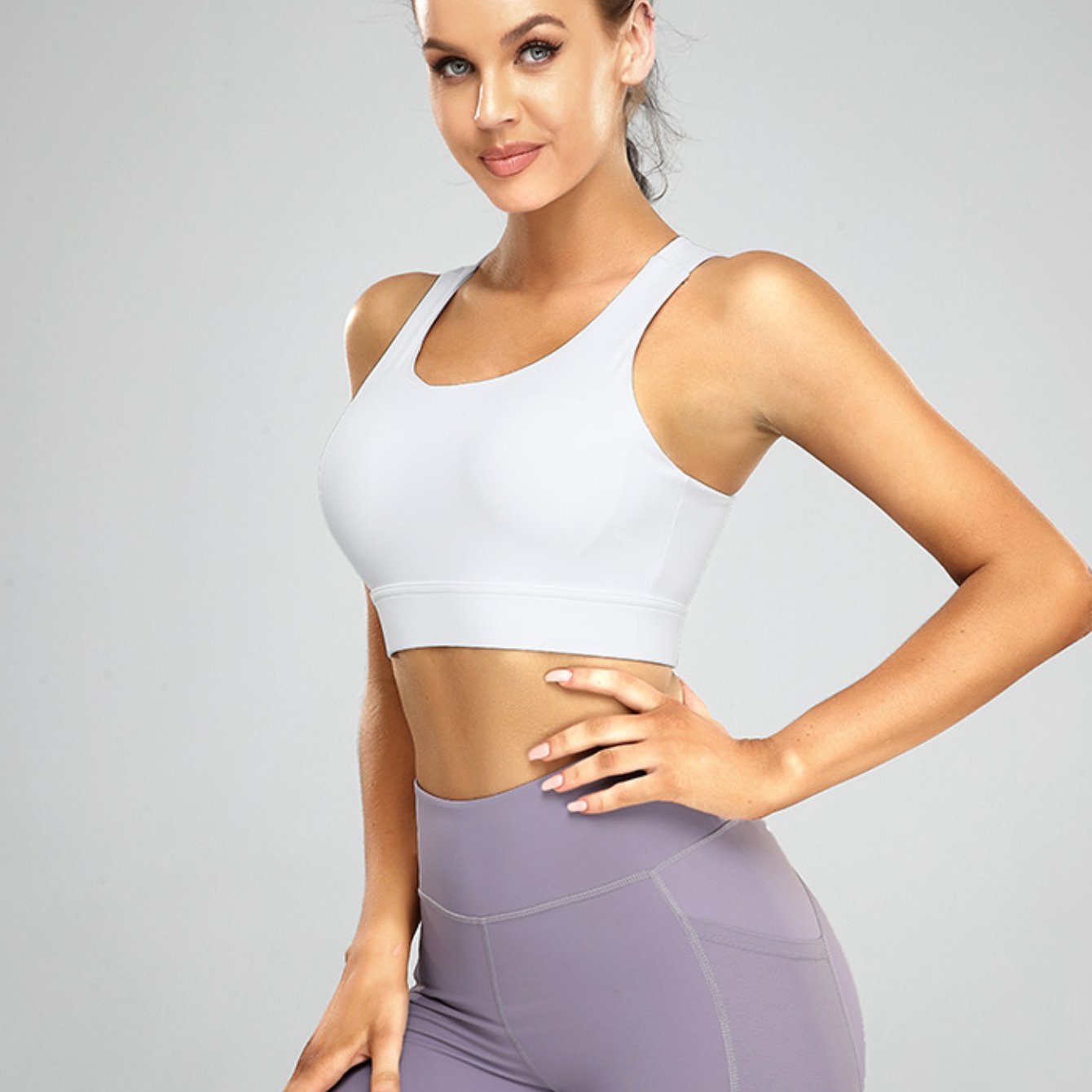 Women's Shockproof Sports Bra Back Mesh Activewear
