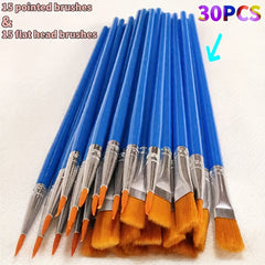 DIY Painting Brushes Pointed Flat Tips Gouache Acrylic Painting