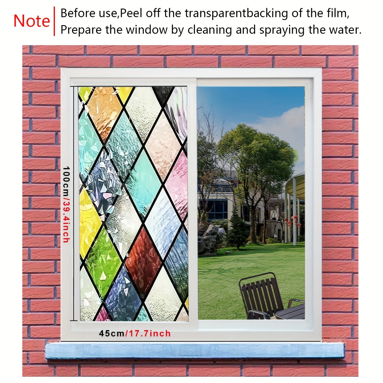 Colored Rhombus Crescent Glass Window Film