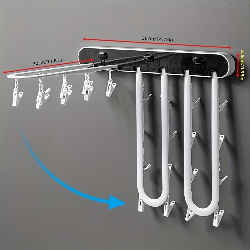 Balcony Drying Rack with 24 Clips Household Folding Rack