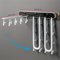 Balcony Drying Rack with 24 Clips Household Folding Rack