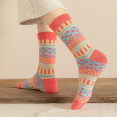 5 Pairs Geometric Pattern Mid Tube Socks for Women