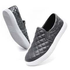 Women's Quilted Flat Loafers Casual Slip On Shoes