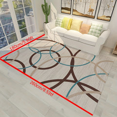 Modern Geometric Area Rug Distressed Design