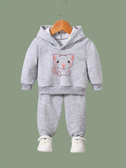 Cat Pattern 2pcs Activewear Sets Girls Comfy Outfits For Sports Running Gift