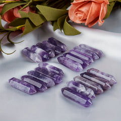 Amethyst Healing Crystal Cubes Set - Natural Tumbled Wand for Reiki Balance