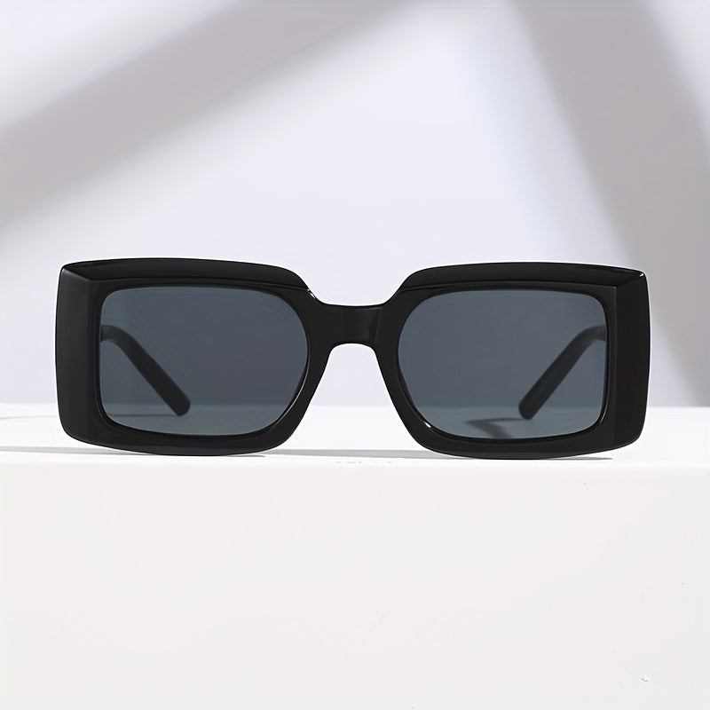 Square Frame Sunglasses Y2K Metal Hollow Temple Glasses UV400