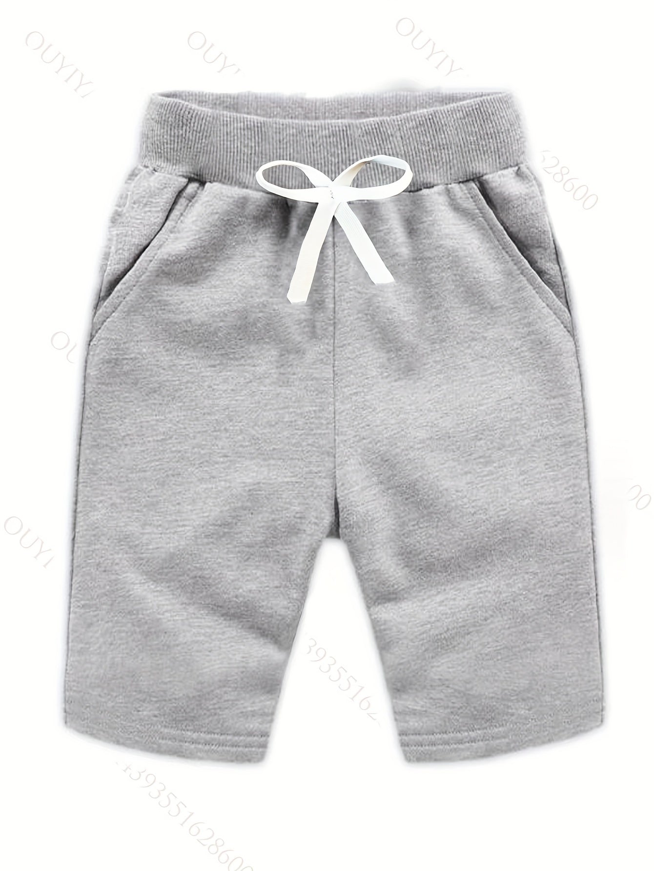 2pc Boys Solid Drawstring Shorts Quick-drying for Summer