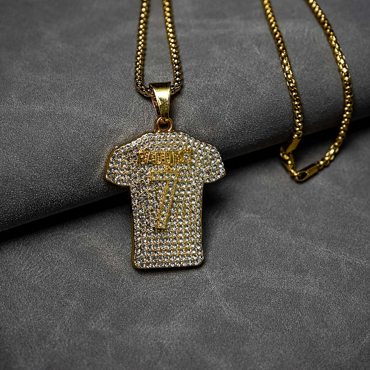 Golden Men's Alloy Hip Hop Cuban Chain
