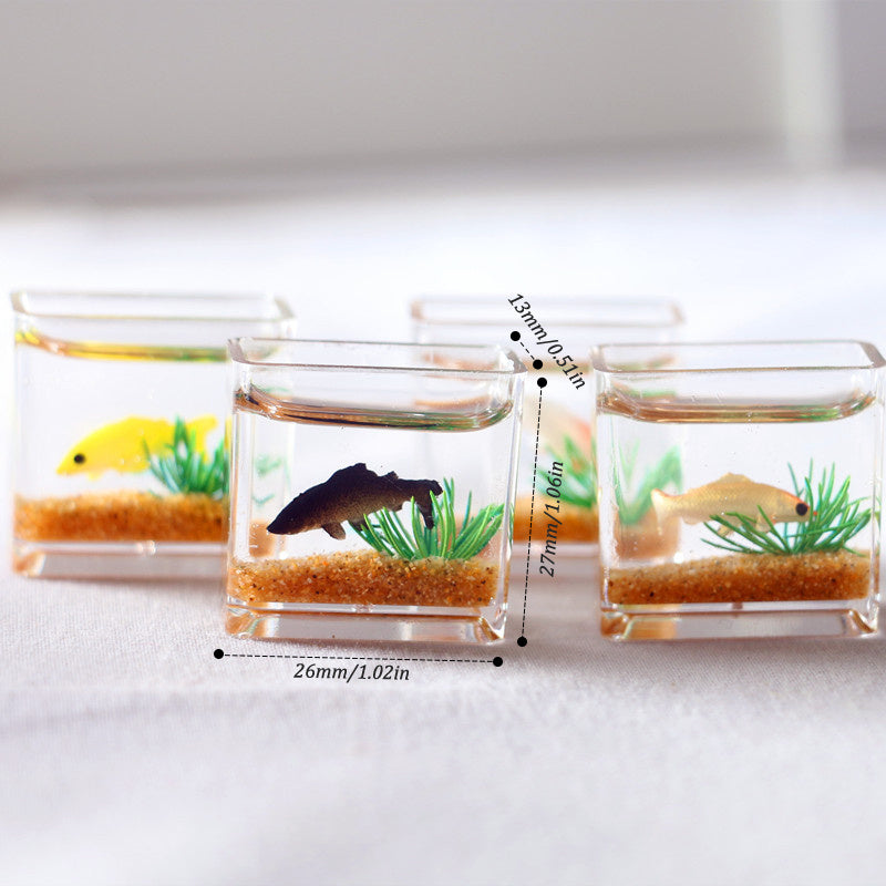 Mini Glass Fish Tank Aquarium for Doll House