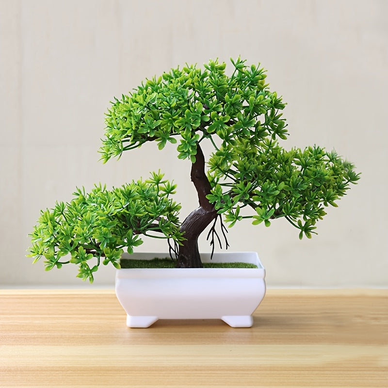 4pcs Artificial Potted Plant Plastic Bonsai Tree Flower Ornament