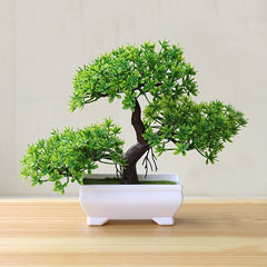 4pcs Artificial Potted Plant Plastic Bonsai Tree Flower Ornament