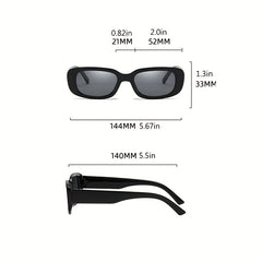 Y2K Rectangle Frame Sunglasses for Women Men, Candy Glasses