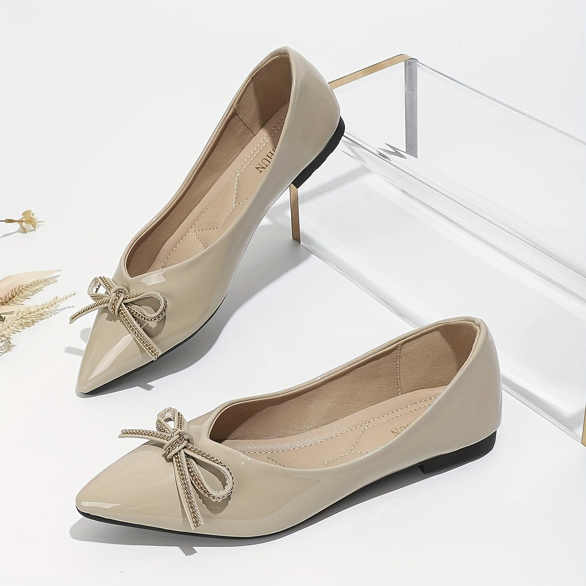 Women's Bowkbot Flat Shoes Pointed Toe Soft Sole Versatile Dress Work Flats