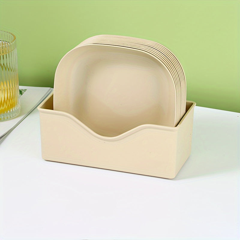 10pcs Reusable Fruit Dish Washable Snack Plate with Base Creative Candy Plate