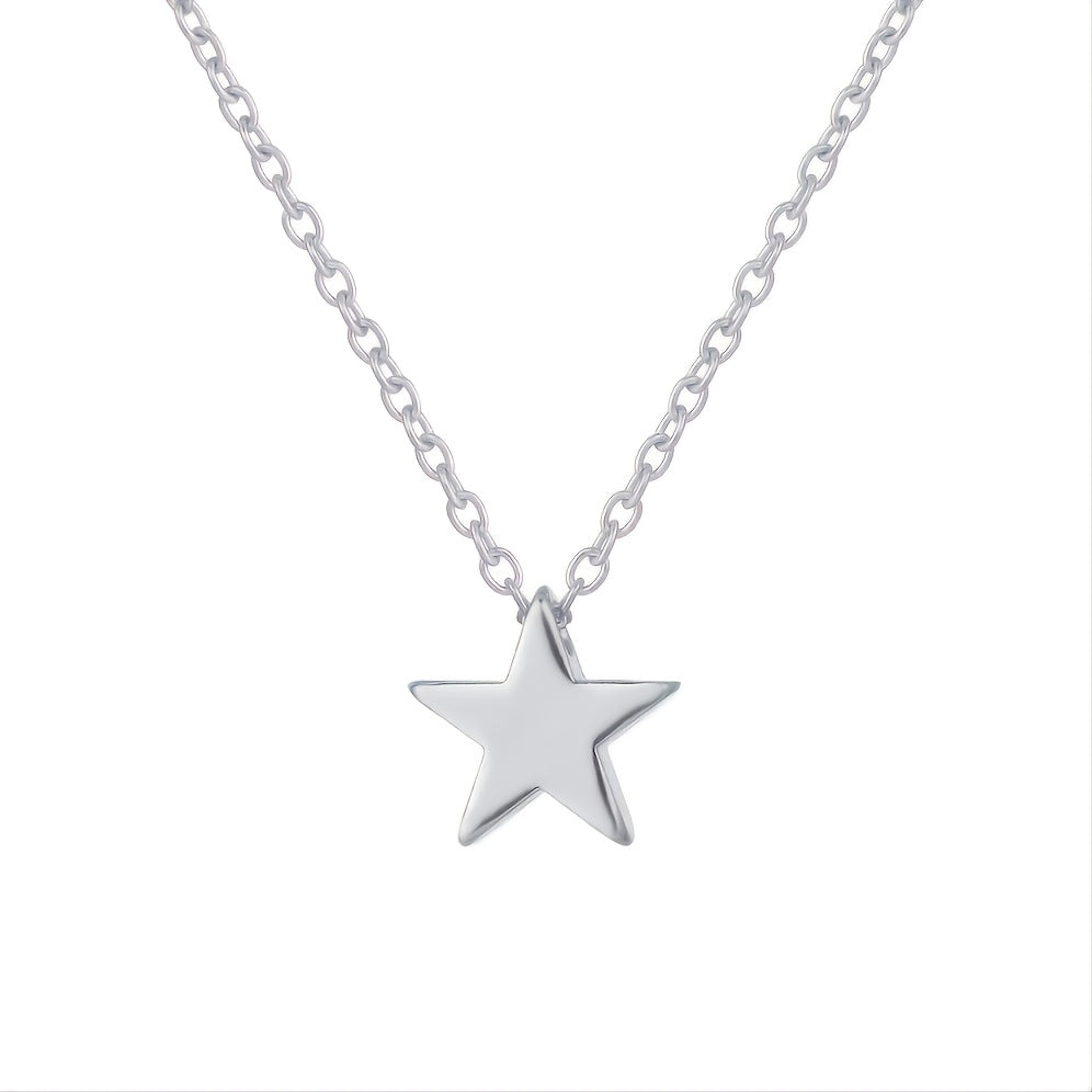 Golden Silver Star Pendant Alloy Necklace