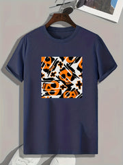 Skull Pattern Print Men's Comfy Sports T-shirt