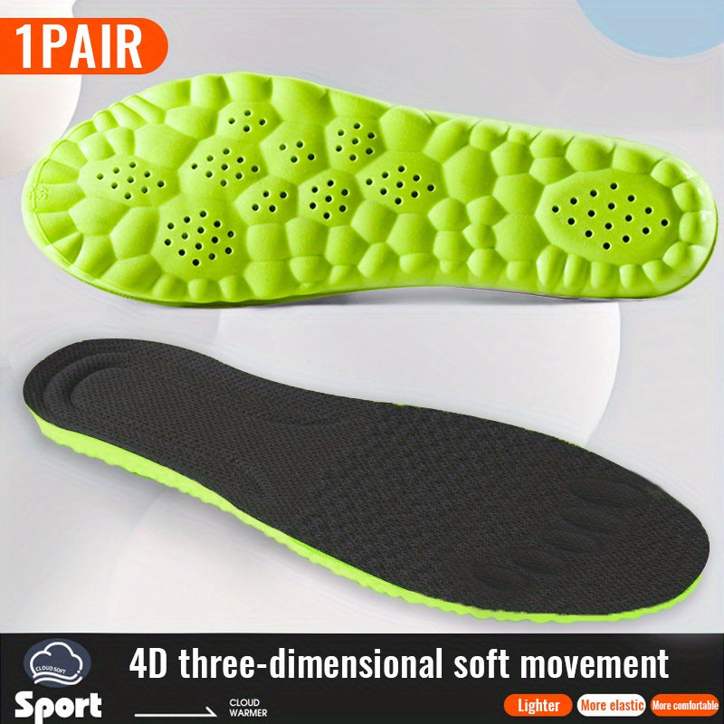 4D Orthopedic Sport Insoles Soft Breathable High elasticity Shock Absorption
