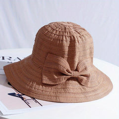 Vintage Wide Brim Bucket Hat Sunscreen Travel Beach Hats For Women