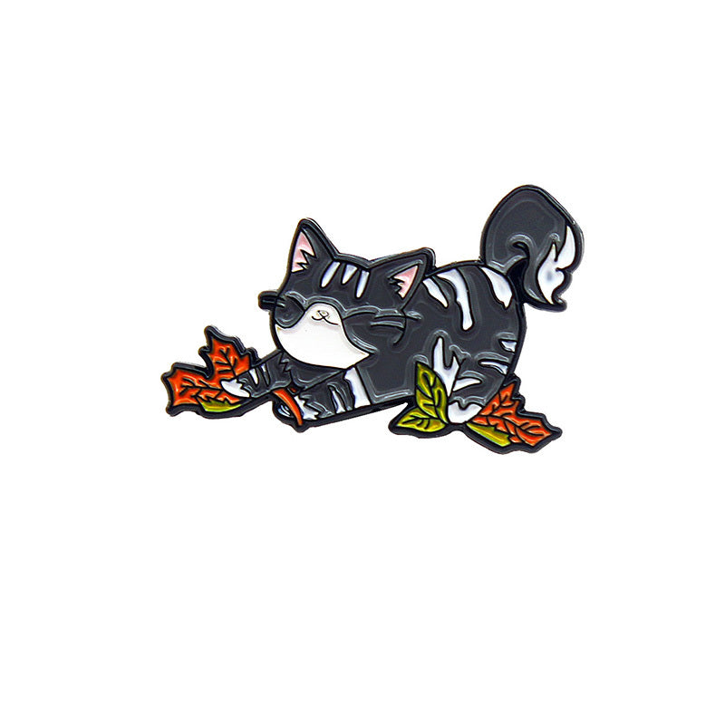 Playing Napping Cat Zinc Alloy Brooch For Party