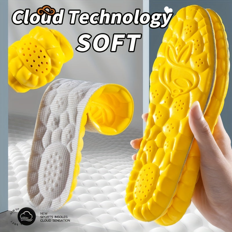 Sports Shock Absorption Insoles High Elastic Deodorant Running Insoles