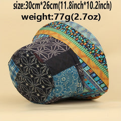 Boho Print Reversible Bucket Hat Vintage Stitching Lightweight Basin Hats