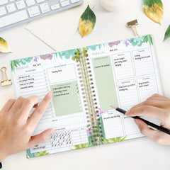 Spiral A5 Planner Notebook 53 Weeks Cactus