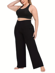  Wide Leg Yogo Pants with High Stretch Waistband