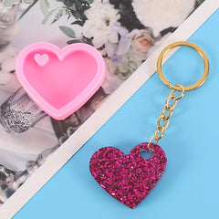 Heart Shaped Epoxy Resin Silicone Keychain Mold & Love Mold DIY Decoration