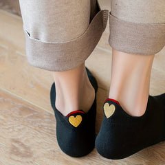 10 Pairs Heart Embroidery Low Cut Ankle Socks Women's Stockings