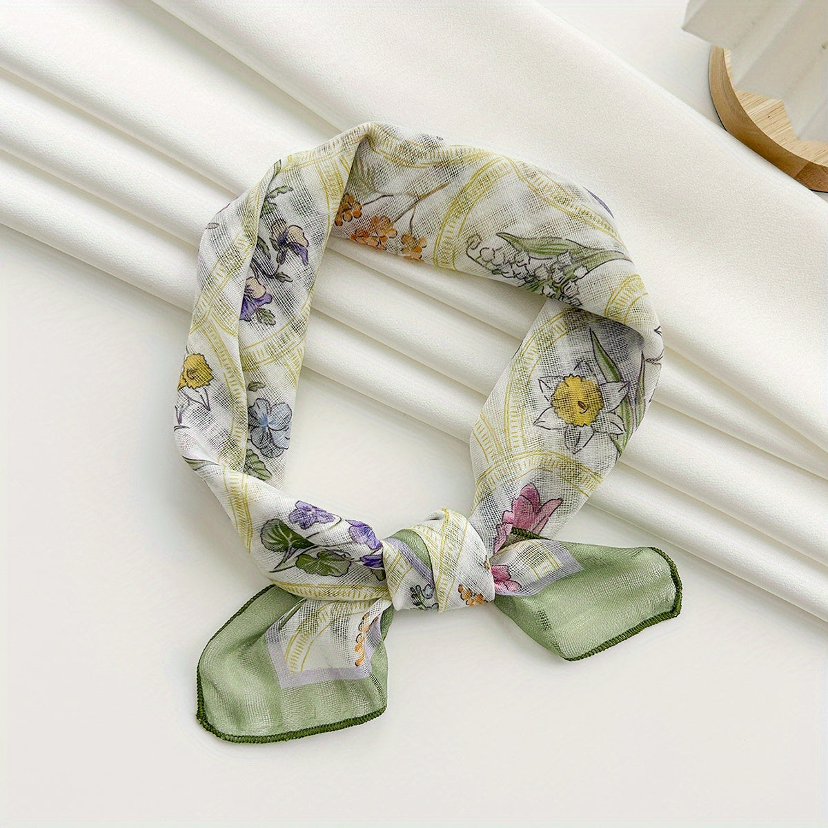 Cartoon Flower Bandana Linen Scarf Headband Handkerchief Polyester Face Covering