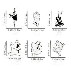 Cartoon Rabbit & Girl Enamel Pin Set for Clothes & Bag