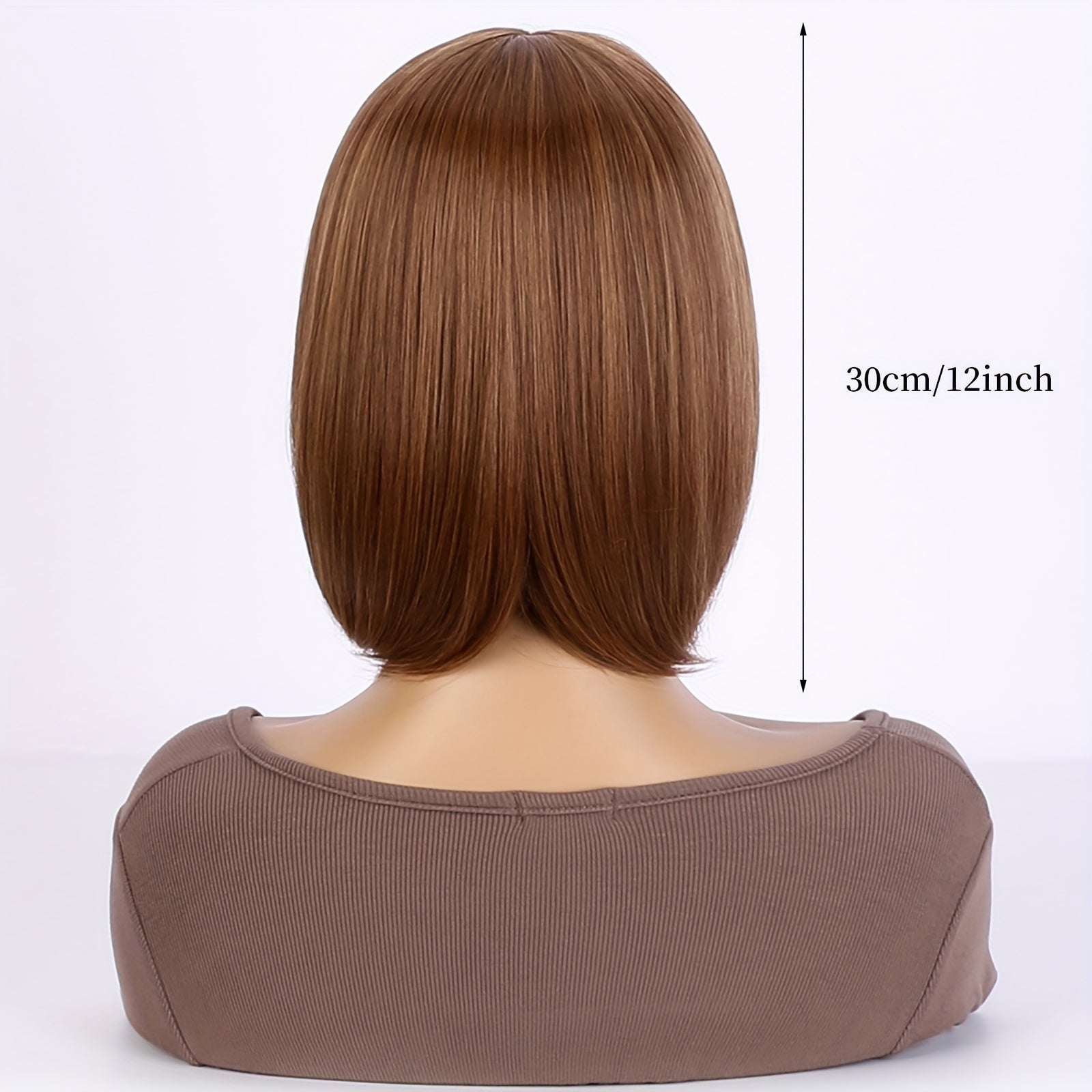 Short Straight Bob Wig With Bangs Synthetic Wig 12inch Cosplay Wigs