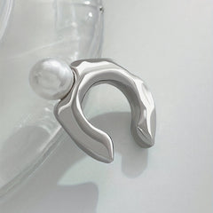 Faux Pearl Decor Ear Cuff Minimalist Style Jewelry