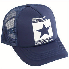 Pentagram Print Mesh Trucker Hat Unisex Breathable Baseball Cap