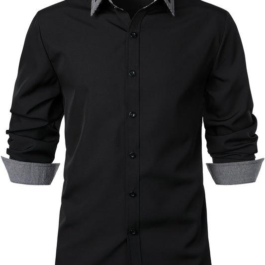 Men's Plaid Long Sleeve Dress Shirt