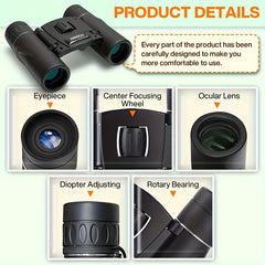 Portable HD Binoculars For Travel Camping Hiking Bird Watching