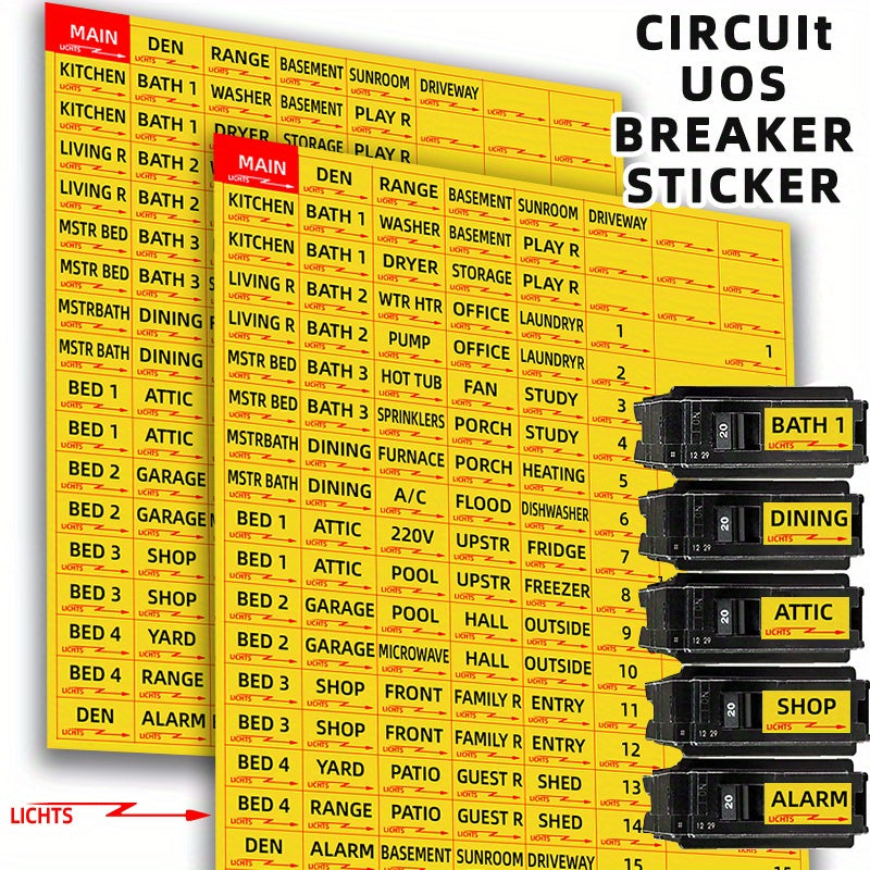 Circuit Breaker Sticker Set 129pcs Fuse Box Identification Reminder Sticker